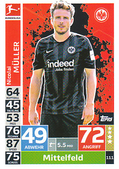 Nicolai Muller Eintracht Frankfurt 2018/19 Topps MA Bundesliga #111